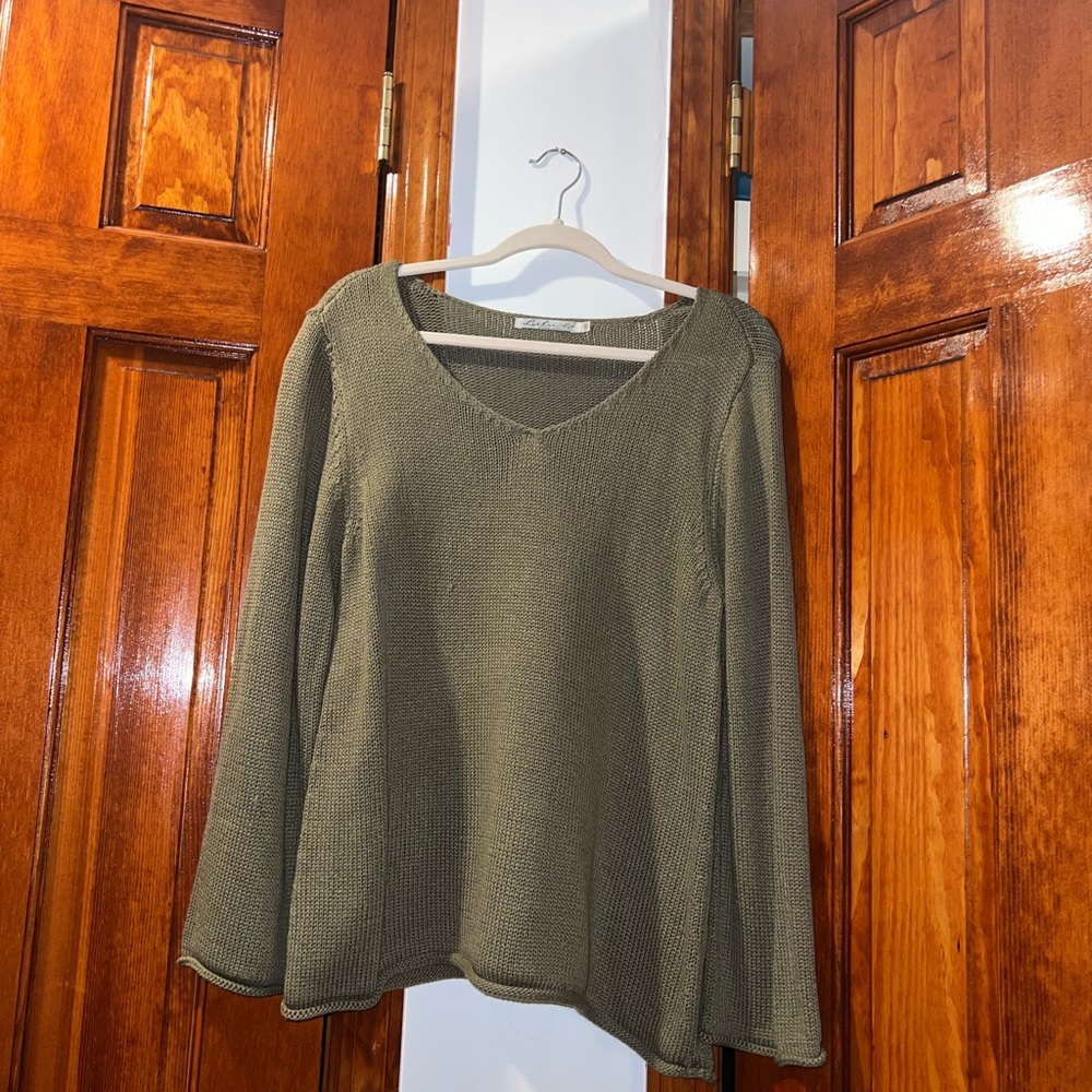 Lulu-B Textured Olive Knit Top
